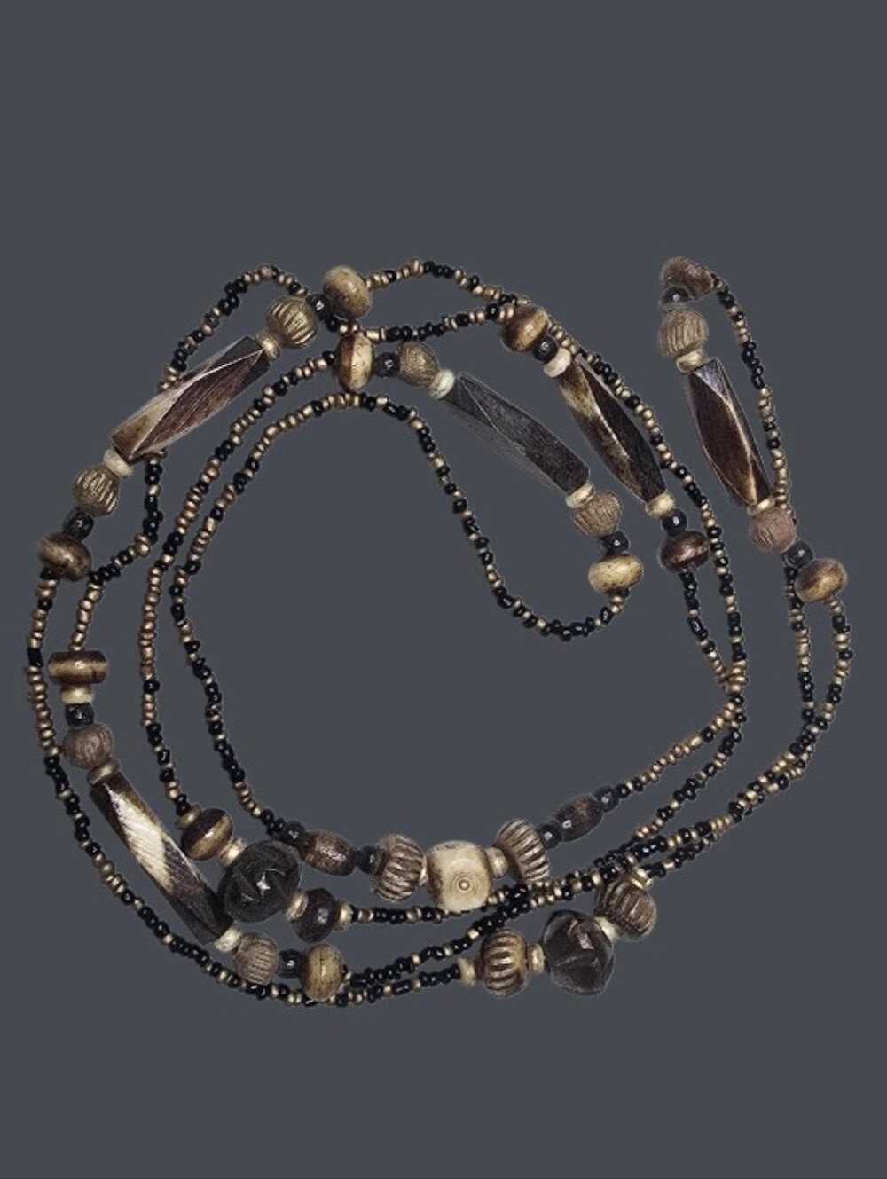 Vintage Bone, Shell and Wood Necklace Bundle (3) - Picture 6 of 6